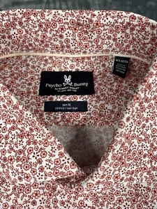 Psycho Bunny Button Shirt Men's 16.5 32-33 Floral Stretch Slim Fit Preppy  - Bild 1 von 7