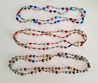 Necklaces X 3 Rolled Paper Beads Long Bohemian Ethnic Tribal Statement Piece