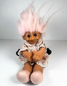 Russ 1990's Vintage Happy Mother's Day Pink Hair Troll - Picture 1 of 5