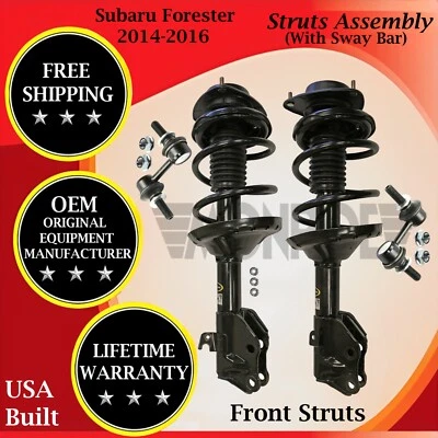 Monroe OEM Front Struts W/ Sway Bar For 2014-2016 Subaru Forester Lifetime Warr. - Image 1 of 4