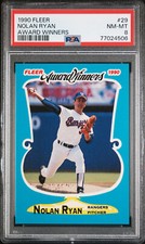 PSA 8 NOLAN RYAN 1990 Fleer Award Winners #29 Texas Rangers NM-MT