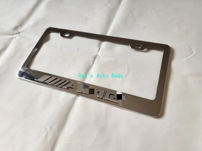 Fits For Mercedes Benz AMG Silver 3D Emblem Mark Silver License Plate Frame - Image 1 of 4