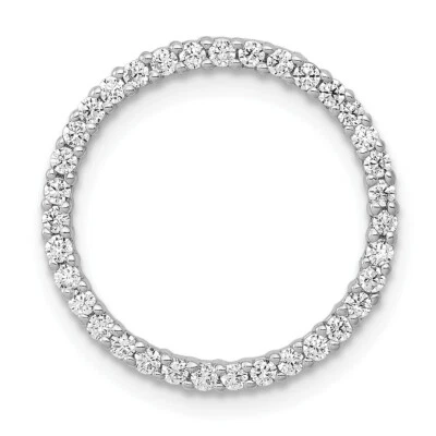 14k White Gold Prong Set Diamond Large Circle Slide Fancy Pendant 0.35 Ct. - Image 1 of 4