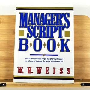 MANAGER'S SCRIPT BOOK by W. H. Weiss (1989, Hardcover with Dustjacket) - Imagen 1 de 12