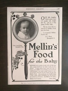 Vintage 1907 Mellin's Food For the Baby Full Page Original Ad - Picture 1 of 1