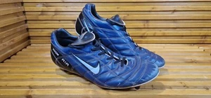 VINTAGE 1999 NIKE AIR ZOOM BRASILIA HG CLEATS Spikes SIZE 12Uk Blue Ronaldo - Picture 1 of 14