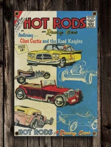 Hot Rod Vinyl Banner Sign 2' x 3' Racing Cars Comic Art Retro Vintage Style - Picture 1 of 1