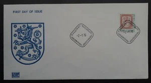 1976 Finland Lion Stamp FDC ties 0.8Mk Stamp cd Helsinki - Picture 1 of 2