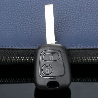 Carcasa mando a distancia coche 2 botones hoja sin cortar apta para Peugeot 307 107 207 407 Foto 1 de 4