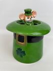 MSR Vintage Shamrock Top Hat with Pop Up Mouse Music Box Irish Eyes Are Smiling