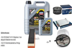 BOSCH Inspektionspaket 6L Liqui Moly Top Tec 4100 5W-40 für Dacia Renault Logan - Bild 1 von 12