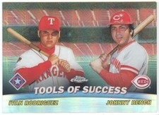 2001 Topps Chrome Combos Refractor Tools of Success Johnny Bench/Ivan Rodriguez