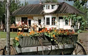 Alaska Postcard AK The Idea Shop Old Railroad Depot Willow Wasilla McKinley Hwy - Picture 1 of 2
