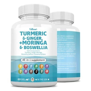 60 Capsules Turmeric Curcumin 30000mg Ginger 3000mg Moringa 50000mg Boswellia... - Picture 1 of 6