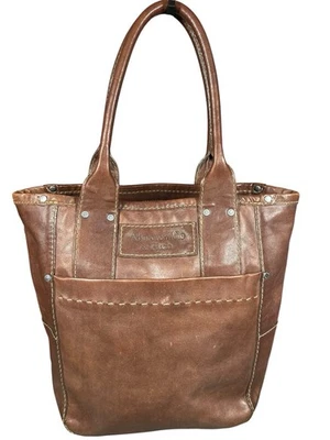 Abercrombie & Fitch коричневый кожаный сумка с короткими ручками плеча покупатель сумка винтажный Y2K - Изображение 1 из 4