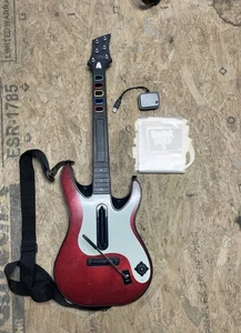 Guitare PlayStation 3 PS3 Guitar Band Hero Cherry Red avec dongle entièrement TESTÉ - Photo 1/1