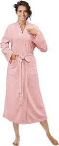 Pavilia Damen Waffelstrick Kimono Morgenmantel, weich kuschelig atmungsaktiv leicht lang Fledermaus - Bild 1 von 7