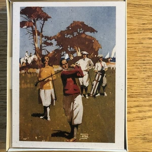 Vtg Hallmark Nostalgic Blank Note Cards Woman/Man Golfers -8 Notes W/ Envelopes - Picture 1 of 6