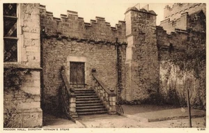 Postcard Haddon Hall Derbyshire England Dorothy Vernon Steps Circa 1950 - Picture 1 of 2