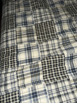 Eddie Bauer Home 100 % algodón Queen 92”x88” tartán a cuadros reversible multicolor Foto 1 de 4