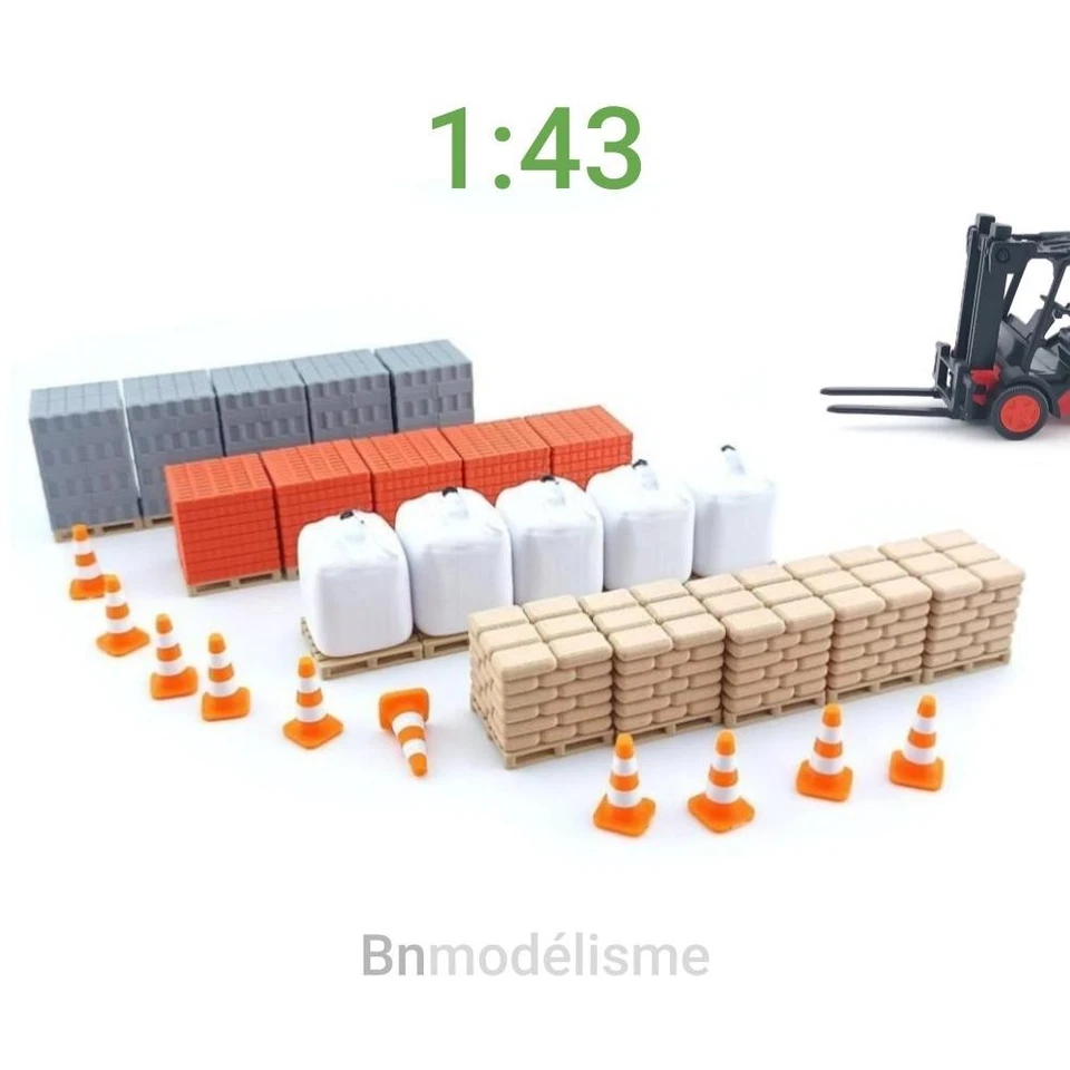 Lot 50 pcs Construction 1/43, Chargement Marchandises Décor Chantier Camion - Imagen 1 de 1
