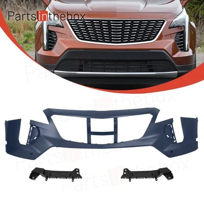 For 2019-2023 Cadillac XT4 Front Bumper Cover W/Brackets W/Sensor Holes Primed Foto 1 de 4