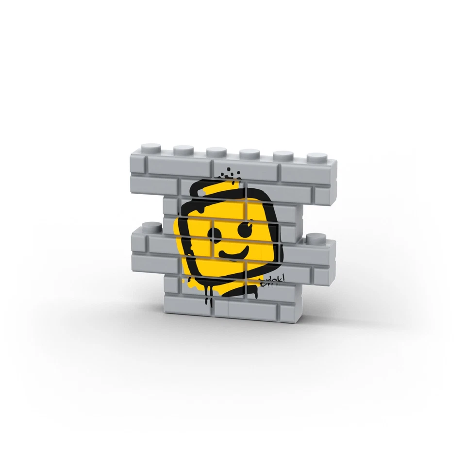 PRIBRI Brick Head Graffiti Wall ❤️ Custom printed original LEGO® brick tile /G 114