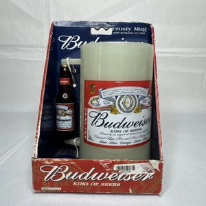 Budweiser King Of Beers Glow In Dark Insulated Frosty Plastic Beer Stein Mug NOS - Picture 1 of 7