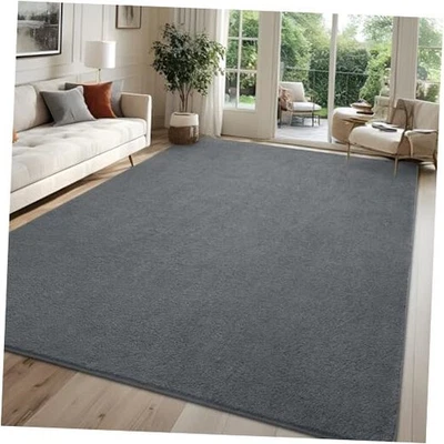 Alfombra de área de 6x9 pies para sala de estar, alfombras grandes gris oscuro para dormitorio, moderna  Foto 1 de 4