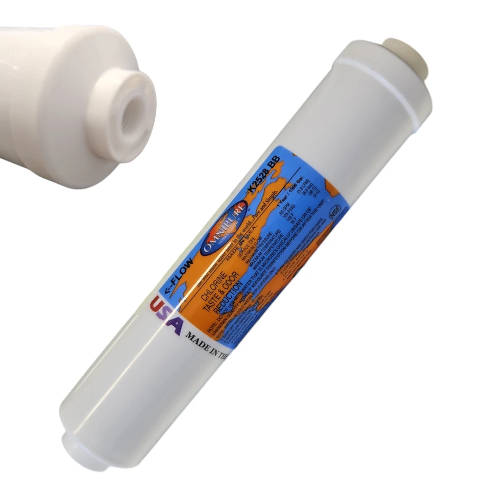 Omnipure K2528-BB Carbon filter for Chlorine and Taste 10"x 2" for 1/4" FPT 1-PK - Image 1 of 1
