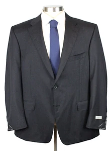 Canali Suit Jacket 50 R fits 48 (60 EU) Charcoal Grey Solid Wool Two Button Coat - Picture 1 of 12