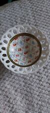 Vintage/Collectable Leonardo Collection, Floral Footed Dish With Lattice trim.