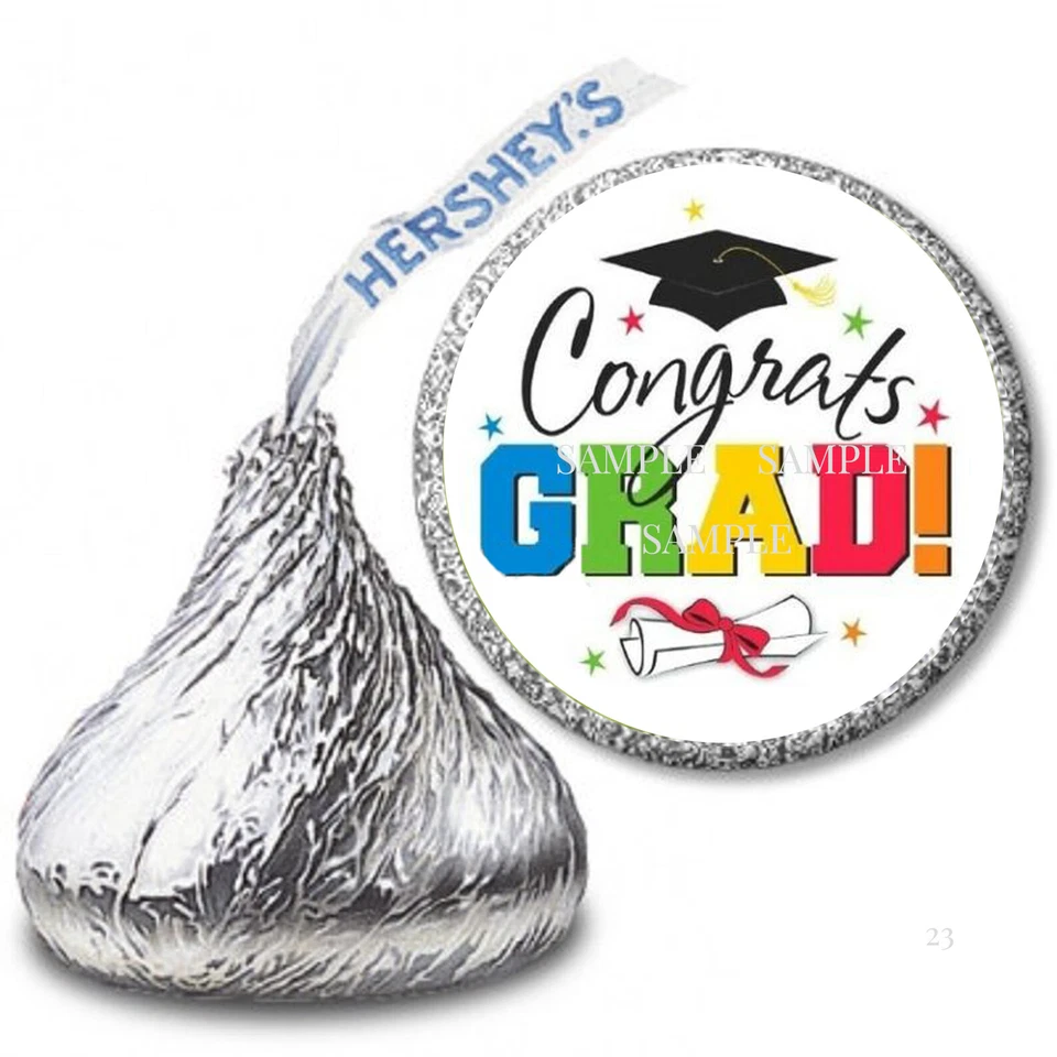 Envolturas de caramelos Hershey Kiss Favores de graduación de felicitaciones etiquetas Hershey Kiss Foto 1 de 1