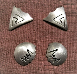 Ohrstecker, 925er Silber, mattiert, Handarbeit. -Verschiedene Designs! - Picture 1 of 3