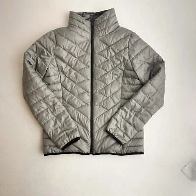 SO Jr. Miss Large Reversible Puffer Jacket Zipper Pockets White Black Gray - Image 1 of 4