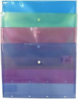 12 X A4 Plastic Stud Popper Punched Document Wallets FOLDERS Poppers Ring Binder