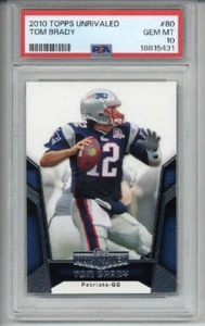 2010 TOPPS UNRIVALED #80 TOM BRADY CARD NEW ENGLAND PATRIOTS PSA 10 LOW POP RARE - Picture 1 of 2