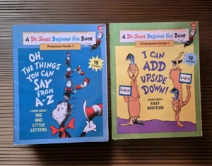 Lot 2 Dr. Seuss Beginner Fun Books Workbooks Preschool Kindergarten 1st Grade 1 - Picture 1 of 11