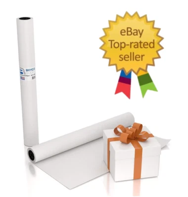 Rollo de papel Kraft blanco - 36” x 100’ (1200”) - Papel de pancarta para pintura, caballete U Foto 1 de 4