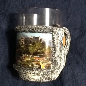 Salzburg Souvenir Mug ● Circa mid-century  ● Austria ● Combo Glass and Ceramic - Picture 1 of 7