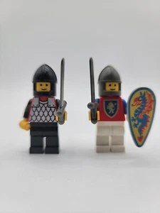 LEGO Castle Knight Mini Figures= Lot of 2 w/ Weapons Shield Minifigs Crusaders - Picture 1 of 5