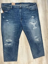 Polo Ralph Lauren Mens B&T Jeans Blue 50B*30 Varick Slim Straight  Distressed