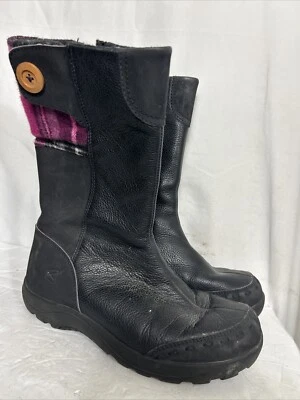 Keen Darby Boot Niñas Grandes Negro Rosa Cuadros Botas Hasta la Rodilla Talla 5 Cuero Cremallera Completa Foto 1 de 4