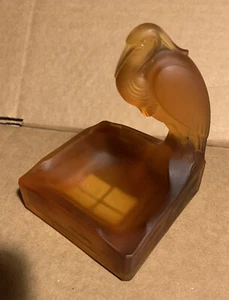 Vintage Val St. Lambert Art Deco Reiher Aschenbecher ca 1935 Charles Graffart Design - Bild 1 von 5