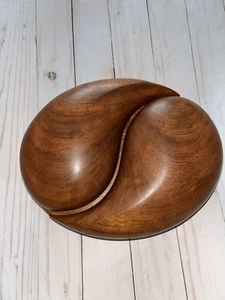 Walnut Jewelry Organizer Accessory Solid Wood 10x7x3” Vintage Hand Made - Picture 1 of 4