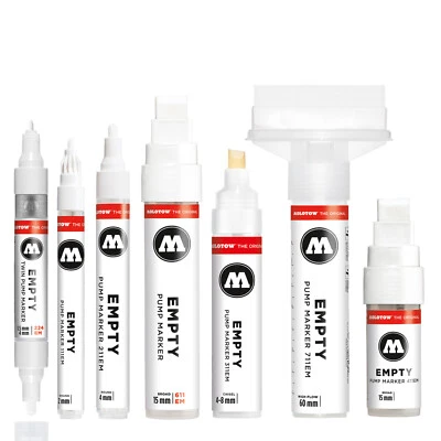 Molotow leere Pumpe Marker Sortiment - mehrere Größen nachfüllbarer Stift - für Tinte & Farbe