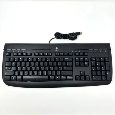Logitech Internet 350 USB Wired Keyboard Y-UM76A Black Full Size Tested Working - Image 1 of 4