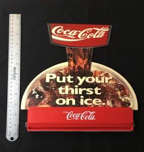 VINTAGE Enjoy Coca Cola Put your thirst on ice Plastic MachineTopper - Imagen 1 de 10