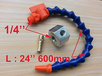 1/4" Single Hole Magnetic Base 24'' 600mm Length Valve Coolant Hose for Milling - Image 1 of 4