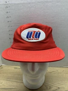 Vintage Union Made Patch Snapback Trucker Hat Cap Pro Fit Made in USA Red Foam - Picture 1 of 8